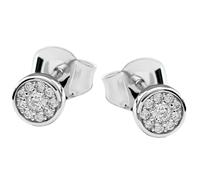 Paar Ohrstecker FIRETTI "Schmuck Geschenk Silber 925 Ohrschmuck Ohrringe Kreis rund", silberfarben, kristallweiß, kristallweiß, Ohrringe, Damen, 5,5mm, Silber 925 (Sterlingsilber), mit Zirkonia (synth