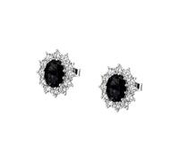 Paar Ohrstecker FIRETTI "Schmuck Geschenk Silber 925 Ohrschmuck Ohrringe Lady D Diana Royal", schwarz (silberfarben, onyxschwarz, kristallweiß, onyxschwarz, kristallweiß), Ohrringe, Damen, Silber 925