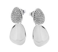 Paar Ohrstecker FIRETTI "Schmuck Geschenk Silber 925 Ohrschmuck Ohrringe Plättchen", silberfarben, kristallweiß, kristallweiß, Ohrringe, Damen, Silber 925 (Sterlingsilber), mit Zirkonia (synth.) (2746