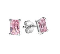 Paar Ohrstecker FIRETTI "Schmuck Geschenk Silber 925 Ohrschmuck Ohrringe Quadrat", silberfarben, pink, pink, Ohrringe, Damen, Silber 925 (Sterlingsilber), Paar Ohrstecker, mit Zirkonia (synth.) (44576