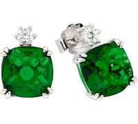 Paar Ohrstecker FIRETTI "Schmuck Geschenk Silber 925 Ohrschmuck Ohrringe Royal", grün (silberfarben, grün, kristallweiß, grün, kristallweiß), Ohrringe, Damen, Silber 925 (Sterlingsilber), mit Zirkonia