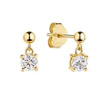 Paar Ohrstecker FIRETTI "Schmuck Geschenk Silber 925 Ohrschmuck Ohrringe Solitär", gelbgoldfarben, kristallweiß, kristallweiß, Ohrringe, Damen, Silber 925 (Sterlingsilber), mit Zirkonia (synth.) (1168