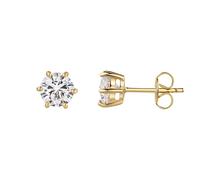 Paar Ohrstecker FIRETTI "Schmuck Geschenk Silber 925 Ohrschmuck Ohrringe Solitär" Gr. 7, gelbgoldfarben, kristallweiß, kristallweiß, Ohrringe, Damen, 7, Silber 925 (Sterlingsilber), mit Zirkonia (synt