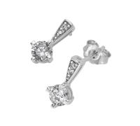 Paar Ohrstecker FIRETTI "Schmuck Geschenk Silber 925 Ohrschmuck Ohrringe Solitär-Optik", silberfarben, kristallweiß, kristallweiß, Ohrringe, Damen, Silber 925 (Sterlingsilber), mit Zirkonia (synth.) (