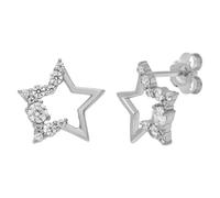 Paar Ohrstecker FIRETTI "Schmuck Geschenk Silber 925 Ohrschmuck Ohrringe Stern", silberfarben, kristallweiß, kristallweiß, Ohrringe, Damen, Silber 925 (Sterlingsilber), mit Zirkonia (synth.) (84804023