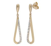 Paar Ohrstecker FIRETTI "Schmuck Geschenk Silber 925 Ohrschmuck Ohrringe Tropfen", gelbgoldfarben, kristallweiß, kristallweiß, Ohrringe, Damen, Silber 925 (Sterlingsilber), mit Zirkonia (synth.) (4880
