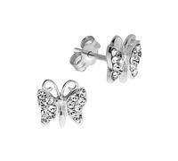 Paar Ohrstecker FIRETTI "Schmuck Geschenk Silber 925 Ohrschmuck Schmetterling", silber (silberfarben, kristallweiß, kristallweiß), Ohrringe, Mädchen, Silber 925 (Sterlingsilber), mit Kristallstein (86