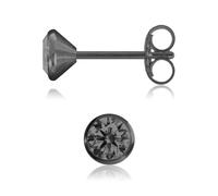 Paar Ohrstecker FIRETTI "Schmuck Geschenk Silber 925 Ohrschmuck", silber (silberfarben, schwarz, schwarz), Ohrringe, Damen, 4,4mm, Silber 925 (Sterlingsilber), mit Zirkonia (synth.) (29087369-0) silbe