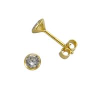 Paar Ohrstecker FIRETTI "Schmuck Geschenk Silber 925 Ohrschmuck Solitär" Gr. 2, gold (gelbgoldfarben, kristallweiß), Ohrringe, Damen, 2, Silber 925 (Sterlingsilber), mit Zirkonia (synth.) (88780820-2)