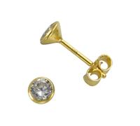 Paar Ohrstecker FIRETTI "Schmuck Geschenk Silber 925 Ohrschmuck Solitär" Gr. 3,5, gold (gelbgoldfarben, kristallweiß), Ohrringe, Damen, 3,5, Silber 925 (Sterlingsilber), mit Zirkonia (synth.) (8878082