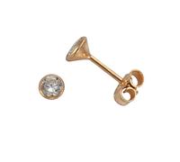 Paar Ohrstecker FIRETTI "Schmuck Geschenk Silber 925 Ohrschmuck Solitär" Gr. 3,5, rosa (roségoldfarben, kristallweiß), Ohrringe, Damen, 3,5, Silber 925 (Sterlingsilber), mit Zirkonia (synth.) (5174540