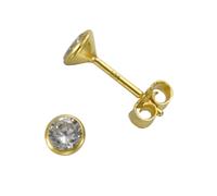 Paar Ohrstecker FIRETTI "Schmuck Geschenk Silber 925 Ohrschmuck Solitär" Gr. 4, gold (gelbgoldfarben, kristallweiß), Ohrringe, Damen, 4, Silber 925 (Sterlingsilber), mit Zirkonia (synth.) (88780820-4)