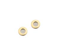 Paar Ohrstecker FIRETTI "Schmuck Geschenk Titan Ohrschmuck Ohrringe Kreis rund bicolor", titanfarben, gelbgoldfarben, Ohrringe, Damen, 6mm, Titan (41147428-0) titanfarben, gelbgoldfarben