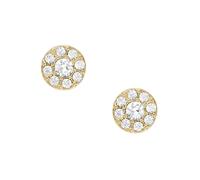 Paar Ohrstecker FOSSIL "Schmuck Geschenk Edelstahl Ohrringe JEWELRY", gelb (edelstahlfarben, gelbgoldfarben, kristallweiß, kristallweiß), Ohrringe, Damen, 7mm, Edelstahl, mit Zirkonia (synth.) (232655