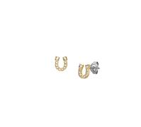 Paar Ohrstecker FOSSIL "Schmuck Geschenk Edelstahl Ohrringe SUTTON", gold (gelbgoldfarben, edelstahlfarben, kristallweiß, kristallweiß), Ohrringe, Damen, Edelstahl, mit Glasstein (87904522-0) gelbgold