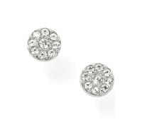 Paar Ohrstecker FOSSIL "Schmuck Geschenk Edelstahl Ohrringe VINTAGE GLITZ", silber (silberfarben, kristallweiß), Ohrringe, Damen, Edelstahl, mit Glassteinen (441374-0) silberfarben, kristallweiß