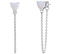Paar Ohrstecker GLANZSTÜCKE MÜNCHEN "Set: GSM1231", silber, weiß, Ohrringe, Damen, 33,5,mit Stein, Synthetik, Ohrstecker Sterling Silber Mondstein (synth.) (66912114-0) silber, weiß