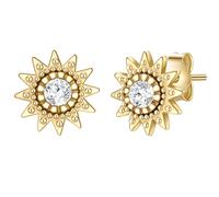 Paar Ohrstecker GLANZSTÜCKE MÜNCHEN "Set: GSM1259", gelbgold, weiß, Ohrringe, Damen, 7,7,mit Zirkonia, Silber 925 (Sterlingsilber), Ohrstecker Sterling Silber gelbgold Zirkonia weiß (50223222-0) gelbg