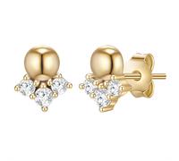 Paar Ohrstecker GLANZSTÜCKE MÜNCHEN "Set: GSM1838", gelb (gelbgold, weiß), Ohrringe, Damen, 6,8,mit Zirkonia, Silber 925 (Sterlingsilber), aus Sterling Silber (93537933-0) gelbgold, weiß