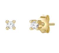 Paar Ohrstecker GLANZSTÜCKE MÜNCHEN "Set: GSM216", gelb (gelbgold, weiß), Ohrringe, Damen, 2,6,mit Zirkonia, Silber 925 (Sterlingsilber), aus Sterling Silber (50198032-0) gelbgold, weiß