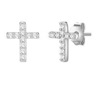Glanzstücke München Ohrstecker Kreuz Sterling Silber Topas in 7,9 mm Damen