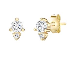 Paar Ohrstecker GLANZSTÜCKE MÜNCHEN "Set: GSM419", gelbgold, weiß, Ohrringe, Damen, 5,8,mit Zirkonia, Silber 925 (Sterlingsilber), aus Sterling Silber (64449732-0) gelbgold, weiß