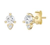 Paar Ohrstecker GLANZSTÜCKE MÜNCHEN "Set: GSM419", gold (gelbgold, weiß), Ohrringe, Damen, 5,8,mit Zirkonia, Silber 925 (Sterlingsilber), aus Sterling Silber (64449732-0) gelbgold, weiß