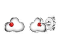 Paar Ohrstecker GLANZSTÜCKE MÜNCHEN "Set: LLL4", silber, rot, Ohrringe, Mädchen, 6,1,mit Zirkonia, Silber 925 (Sterlingsilber), Ohrstecker Sterling Silber Zirkonia rot (59873322-0) silber, rot