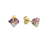 Paar Ohrstecker "Gold 375 Amethyst + Zirkonia", gelb (gelb, lila), FASCINATION BY ELLEN K., Ohrringe, Damen, one-size, Gold (56968212-0) gelb, lila