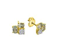 Paar Ohrstecker "Gold 375 Blautopas + Zirkonia", mehrfarbig, hellblau, FASCINATION BY ELLEN K., Ohrringe, Damen, one-size, Gold (85312622-0) mehrfarbig, hellblau