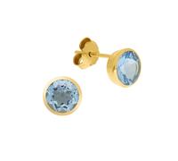 Fascination by Ellen K. Damen Ohrstecker 585/- Gold 1,6cm Glänzend Blautopas beh. gelb 310320002-1