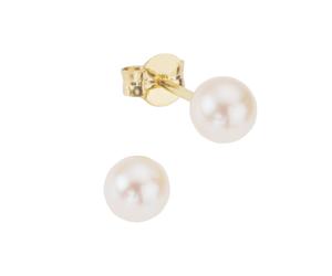 Paar Ohrstecker "Gold 585 mit weißen Perlen 5-5,5mm", weiß, FASCINATION BY ELLEN K., Ohrringe, Damen, one-size, Gold (99752514-0) weiß