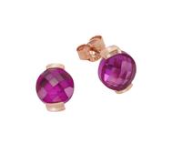 Paar Ohrstecker JAMELLI "Silber 925 rosé-vergoldet mit pinken Quarz-Steinen (beh.)", rot (rot, pink), Ohrringe, Damen, one-size, 6,28, Silber 925 (Sterlingsilber) (839943-0) rot, pink