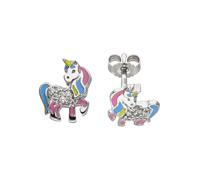 Paar Ohrstecker JOBO "Einhorn", silber (silber 925), Ohrringe, Damen, Silber 925 (Sterlingsilber), 925 Silber mit 14 Zirkonia (98519037-0) silber 925