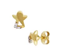Paar Ohrstecker JOBO "Engel Schutzengel", gold (gelbgold 333), Ohrringe, Damen, Gelbgold 333, 333 Gold mit 6 Zirkonia (84891023-0) gelbgold 333