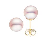 Paar Ohrstecker JOBO, gelb (gelbgold 585), Ohrringe, Damen, 8mm, Gelbgold 585 Perlen, Gelbgold 585, Perlen, 585 Gold mit Akoya-Zuchtperlen 8 mm (48203925-0) gelbgold 585