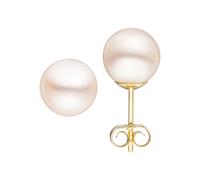 Paar Ohrstecker JOBO, gelb (gelbgold 585), Ohrringe, Damen, 8mm, Gelbgold 585 Perlen, Gelbgold 585, Perlen, 585 Gold mit Süßwasser-Zuchtperlen 8 mm (71680629-0) gelbgold 585