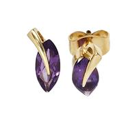 Paar Ohrstecker JOBO, gelb (gelbgold 585), Ohrringe, Damen, Gelbgold 585, 585 Gold mit Amethyst (97967166-0) gelbgold 585