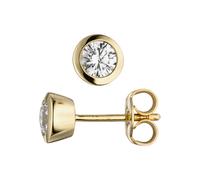 Paar Ohrstecker JOBO, gold (gelbgold 333), Ohrringe, Damen, 5,8mm, Gelbgold 333, rund 333 Gold mit Zirkonia (68773908-0) gelbgold 333
