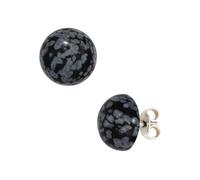 Paar Ohrstecker JOBO, grau, Ohrringe, Damen, 10mm, Silber 925 (Sterlingsilber), rund 925 Silber (34712545-0) grau