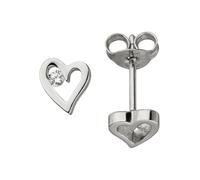 Paar Ohrstecker JOBO "Herz", silber (silber 925, weiß), Ohrringe, Damen, Silber 925 (Sterlingsilber), 925 Silber mit Zirkonia (92964011-0) silber 925, weiß