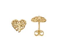 Paar Ohrstecker JOBO "Herzförmiger Lebensbaum", gelb (gelbgold 375), Ohrringe, Damen, Gelbgold 375, 375 Gold 8 mm (20377109-0) gelbgold 375