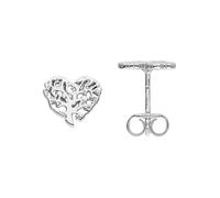 Paar Ohrstecker JOBO "Herzförmiger Lebensbaum", silber (silber 925), Ohrringe, Damen, Silber 925 (Sterlingsilber), 925 Silber 8 mm (52588909-0) silber 925