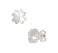 Paar Ohrstecker JOBO "Kinderohrringe Glücksbringer Kleeblatt 7 mm", silber 925, Ohrringe, Mädchen, Silber 925 (Sterlingsilber), 925 Silber rhodiniert mit 4 Zirkonia (73253167-0) silber 925
