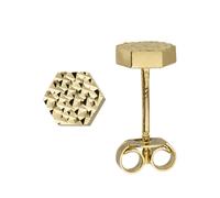 Paar Ohrstecker JOBO "Kleine Ohrringe Sechseck mit Struktur 5 mm", gelbgold 333, Ohrringe, Damen, Gelbgold 333, 8 Karat 333 Gold (15795538-0) gelbgold 333