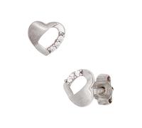 Paar Ohrstecker JOBO "Kleine Ohrringe Silberohrringe Herz 6 mm", silber (silber 925), Ohrringe, Damen, Silber 925 (Sterlingsilber), 925 Silber mit 6 Zirkonia (72545649-0) silber 925