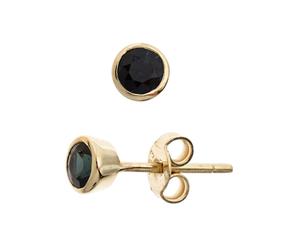 Paar Ohrstecker JOBO "Kleine runde Farbstein-Ohrringe 4,9 mm", saphirblau, dunkelblau, Ohrringe, Damen, 4,9mm, Gelbgold 333, 8 Karat 333 Gold mit Saphir (84503966-0) saphirblau, dunkelblau