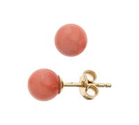 Paar Ohrstecker JOBO "Kugel Ohrringe 6 mm rosa", rosa, Ohrringe, Damen, 6,4mm, Gelbgold 333, 333 Gold mit Koralle (11393113-0) rosa