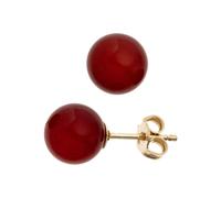 Paar Ohrstecker JOBO "Kugel Ohrringe 8 mm rot", gelbgold 333, Ohrringe, Damen, 8mm, Gelbgold 333, 333 Gold mit Karneol (39060050-0) gelbgold 333