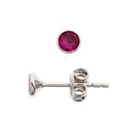 Paar Ohrstecker JOBO "Ohrringe 4,5 mm rund rot", silber 925, Ohrringe, Damen, 4,5mm, Silber 925 (Sterlingsilber), 925 Silber mit 2 Zirkonia (26165348-0) silber 925